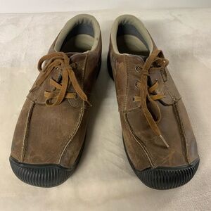 Keen Reisen Men's Brown Leather Lace-Up Athletic Shoes